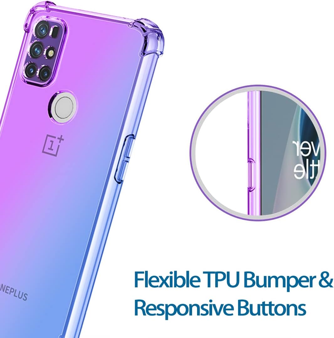 KOARWVC Case for Oneplus Nord N10 5G Case,Oneplus N10 5G BE2029 Case, Crystal Clear Case Gradient Slim anti Scratch TPU Shockproof Protective Phone Cases Cover for Oneplus Nord N10 5G (Purple/Blue)  KOARWVC   
