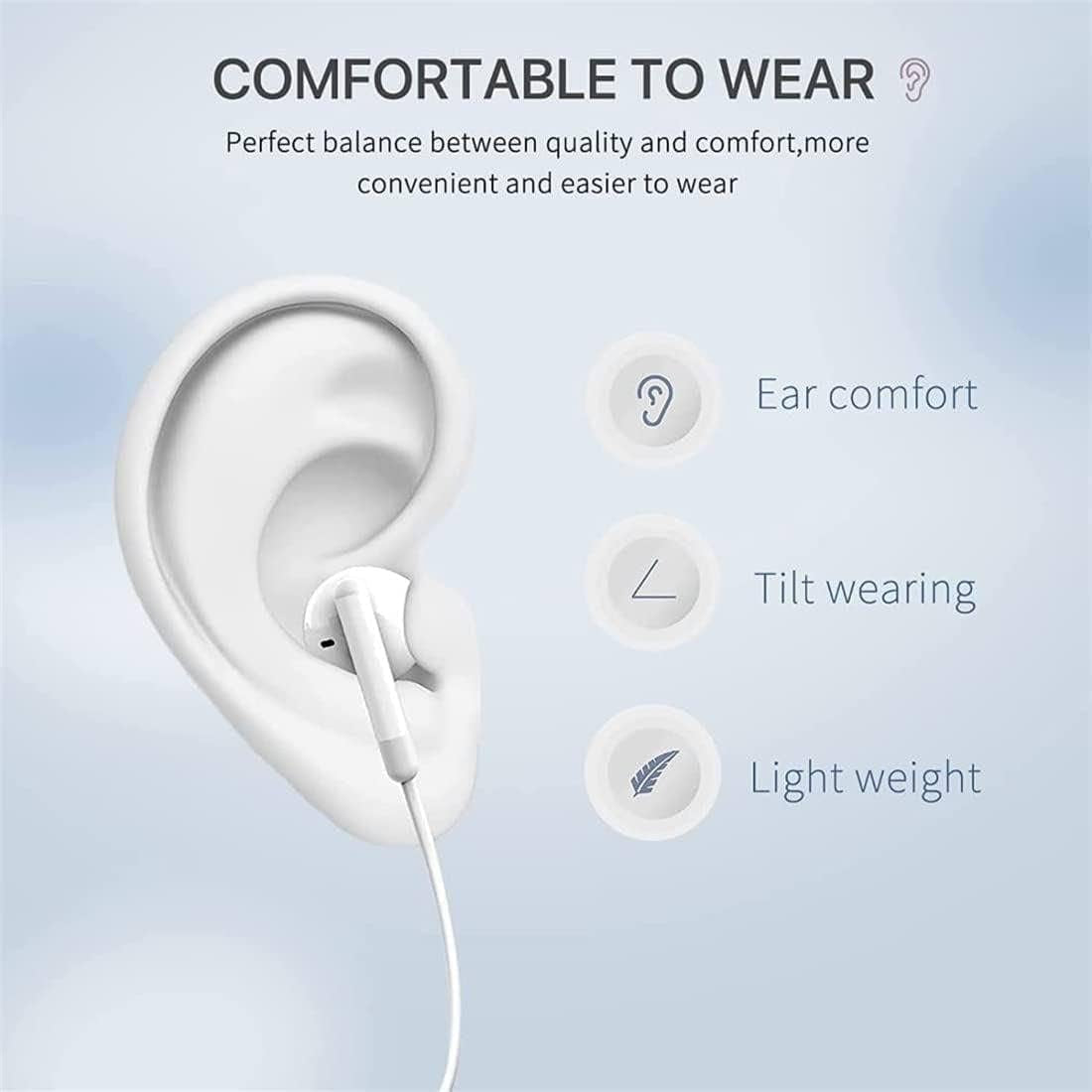 2 Pack Wired Earphones for Iphone,Headphones,In-Ear Stereo Noise Isolating Earbuds, Microphone and Volume Control Compatible with Iphone 14/14 Pro/13/13 Pro/12/12 Pro/Se/11/11 Pro Max/Xs Max/X/Xr/8/7  PUMP FEEL   
