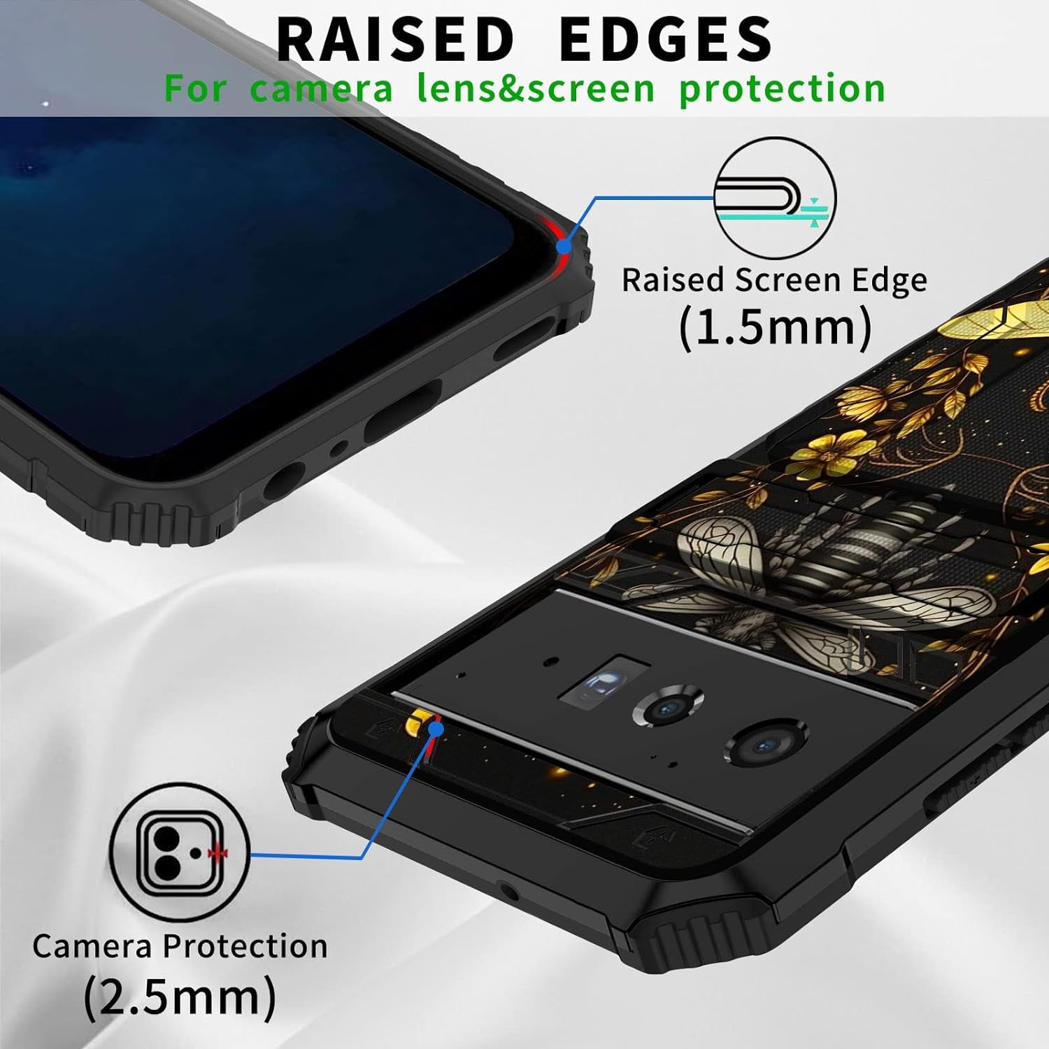 CGFGHHUY for Google Pixel 6 Pro Case for Pixel 6 Pro Wallet Case with Credit Card Holder & Kickstand Dual Layer Hard PC Soft TPU Protective Case for Google Pixel 6 Pro 6.7 Inch 2021 - Moth Moon Sun  CGFGHHUY   