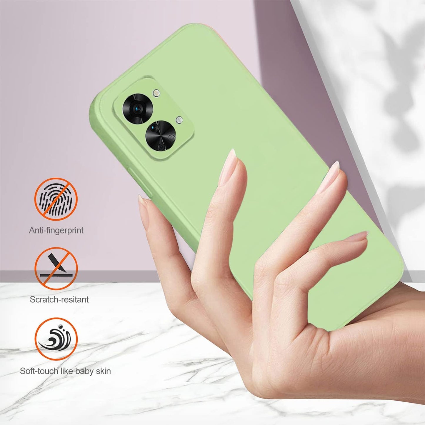 Yarxiawin Compatible for Oneplus Nord 2T Case Silicone Purple, Soft and Silky Oneplus Nord 2T Phone Case Shockproof Cover Anti-Fingerprint (Green)  Yarxiawin   