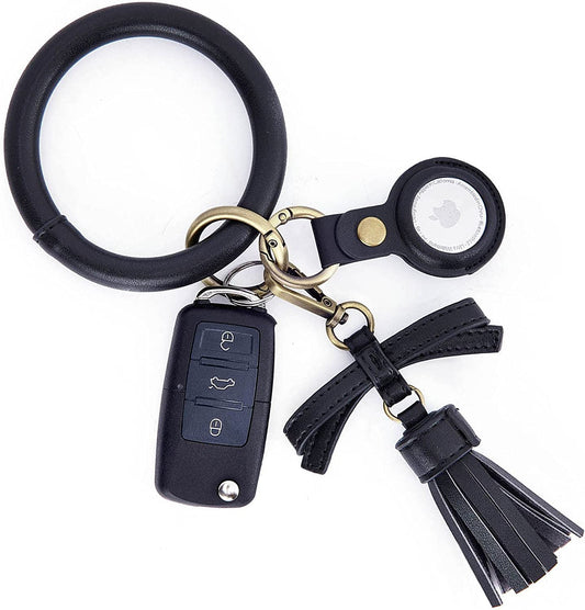 Missnine Wristlet Keychain Airtag Keychain Sturdy Key Ring Bracelet with Airtag Case Keyrings Bangle with Airtag Holder  Missnine   
