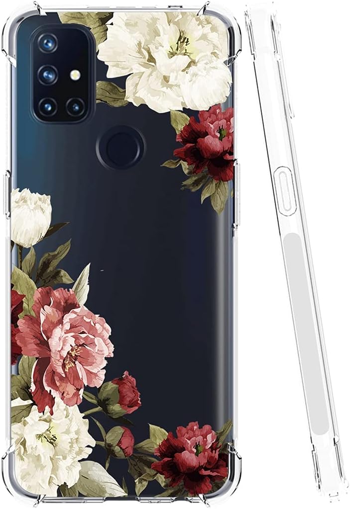 Vavies Case for Oneplus Nord N10 5G, Oneplus N10 5G Case for Girls Women, Slim Shockproof Clear Pattern Soft Flexible TPU Back Phone Protective Cover Cases for Oneplus Nord N10 5G (Blossom Flower)  Vavies   