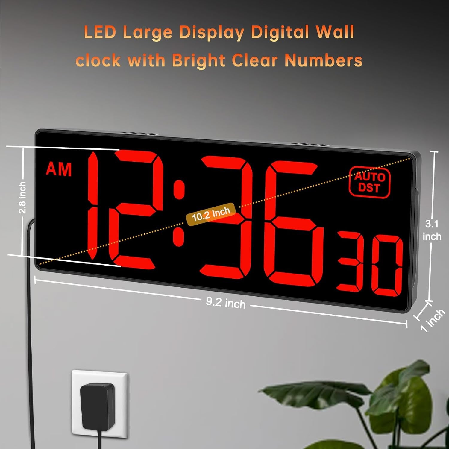 Soobest Digital Wall Clock with Seconds for Gym, Remote Countdown Timer Large LED Display 5 Dimmer  Soobest   