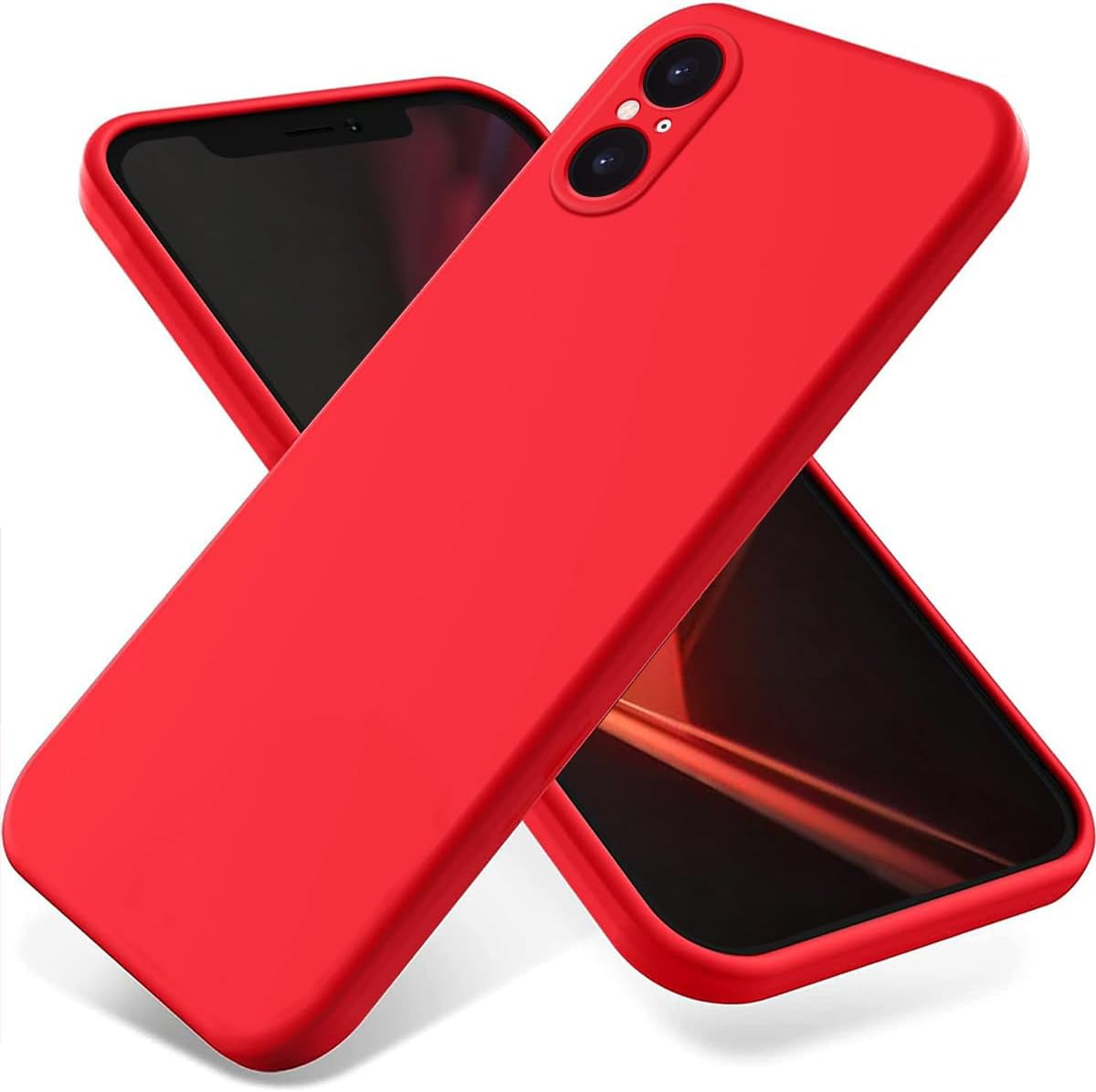 DAMONDY for Sony Xperia 5 V Case,Xperia 5 V Phone Case,Slim Liquid Silicone Full Covered Soft Gel Rubber Case Cover Compatible with Sony Xperia 5 V -Black  DAMONDY Red  