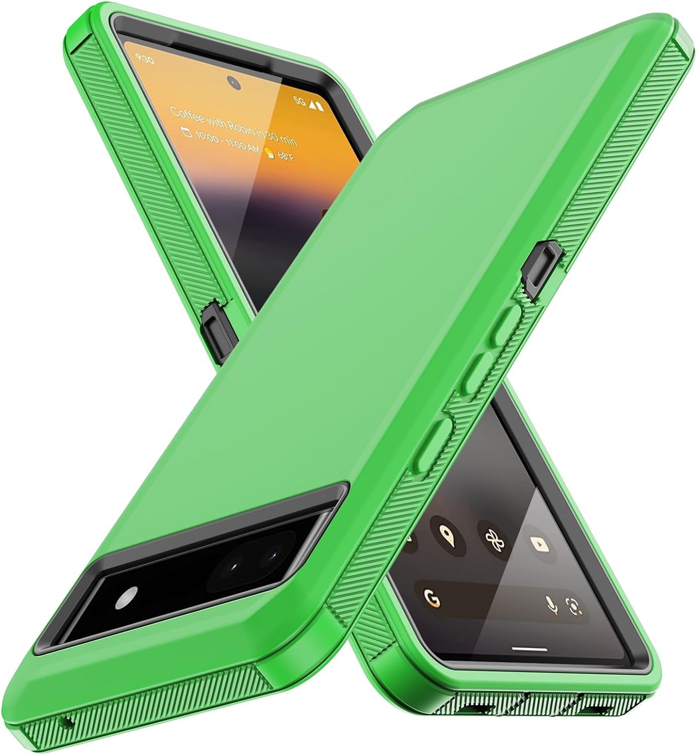 Aimoll-88 for Google Pixel 6A Case, with Built in Screen Protector Heavy Duty Drop Protection, Full Body Rugged Shockproof Dustproof Tough Protective Phone Cover for Google Pixel 6A Black  Aimoll-88 Green  