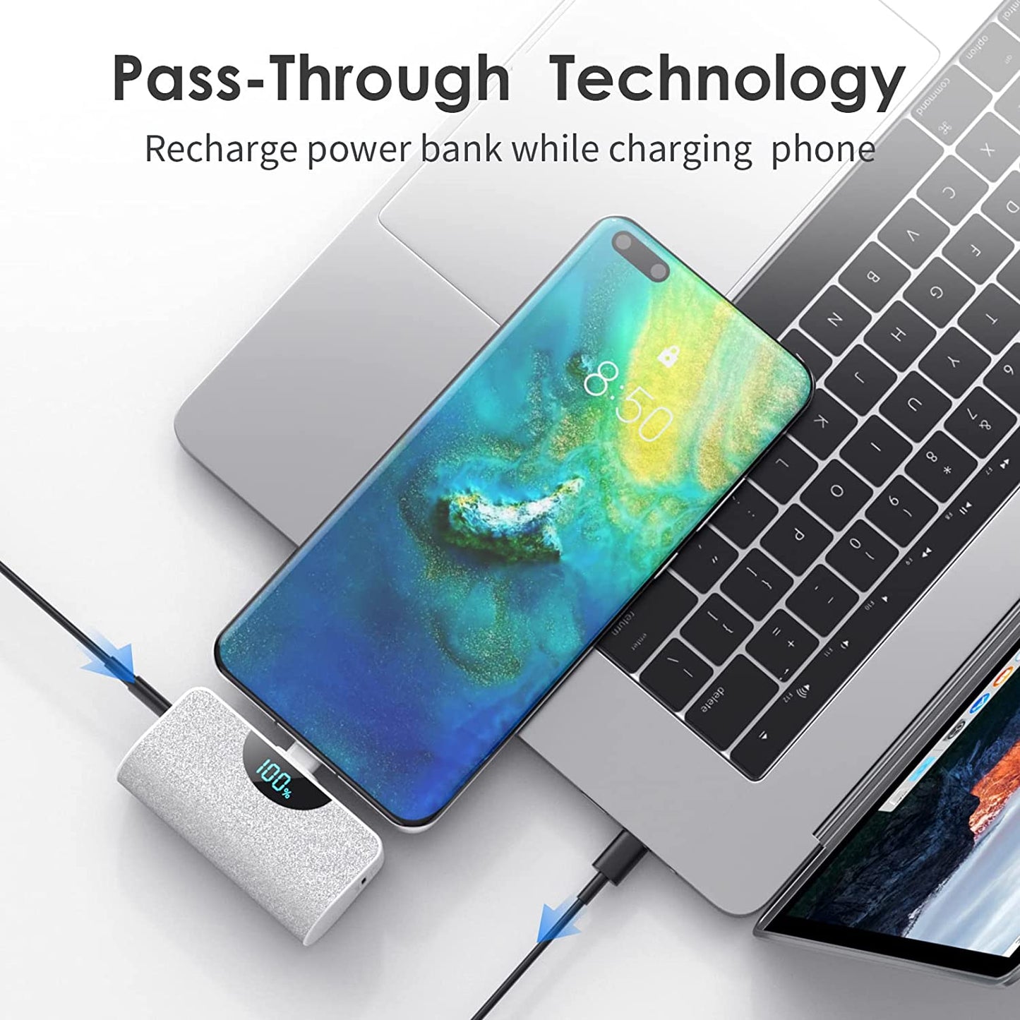 [2 Pack] Mini Portable Charger USB-C Power Bank 5200Mah,Lcd Display 15W PD Fast Charging Battery Pack Backup Charger Compatible with Samsung Galaxy S22/S21/S10/S9,Note 20/10,Moto,Lg,Android Phones Etc  Dongguan Yuanhaoxun Technology Co., Ltd   