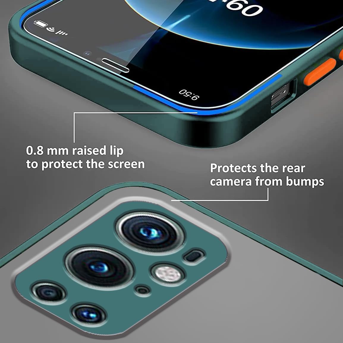 Jancyu Compatible with Oneplus 9 Pro Case Clear, Silicone Oneplus 9 Pro Phone Case Slim Shockproof Four Corner Airbags Drop Slip Protection Cover (Dark Blue)  Jancyu   