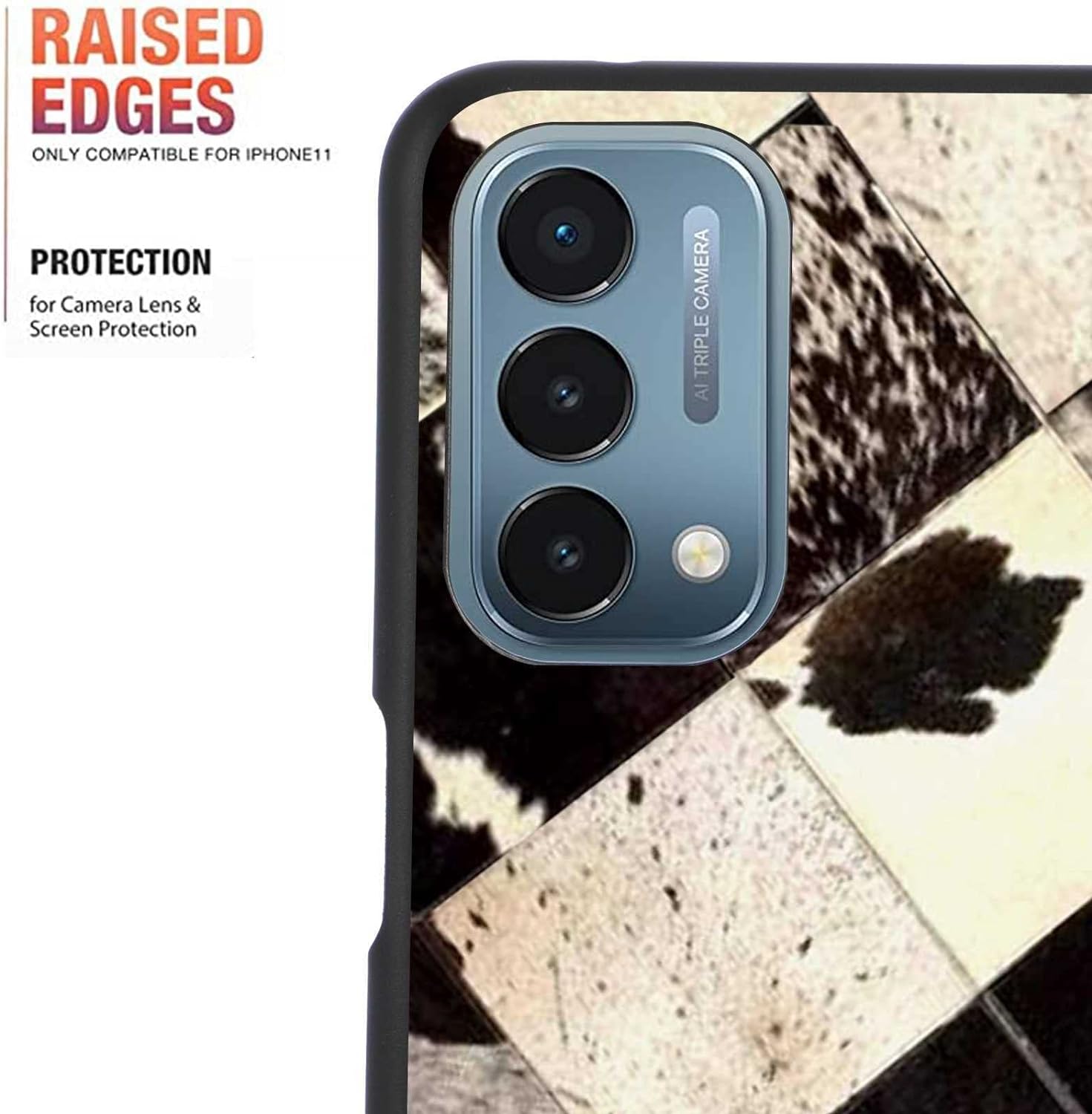 KSHSAA Designed for Oneplus Nord N200 5G Cowhide Case, Cowhide Western Pattern Boho Chic Country Farmgirl for Oneplus Case Women Men, Soft Silicone Shockproof Fashion Case for Oneplus  KSHSAA   