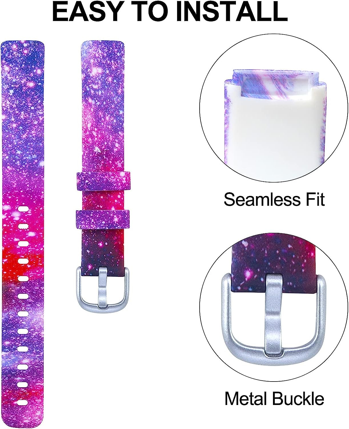 3-Pack Sport Bands Compatible with Fitbit Luxe, Classic Soft Silicone Replacement Wristband Strap Small Large for Women Men  voma   