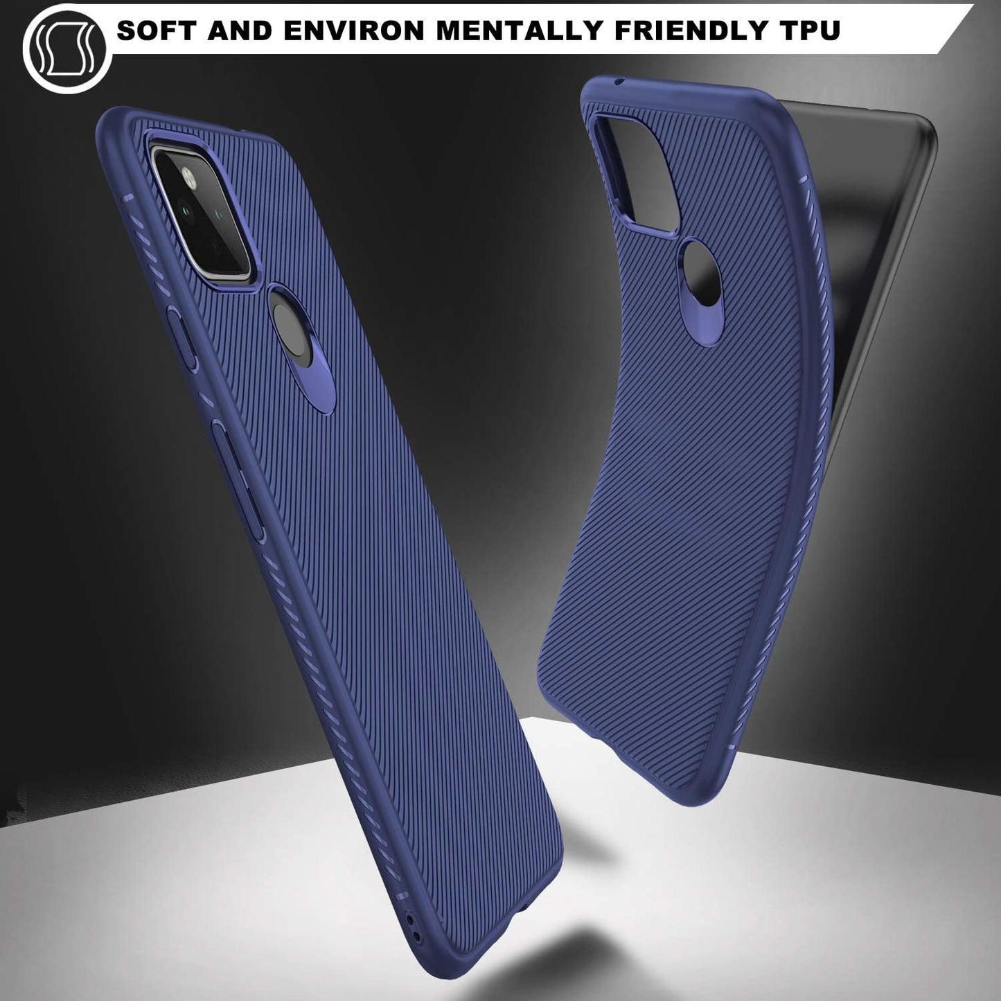 Lokyoo for Google Pixel 4A 5G Case (NOT for the 4G Version),Designed Carbon Fiber Scratch Resistant and anti Slip Grippy Soft TPU Case for Google Pixel 4A 5G-Blue  Lokyoo   