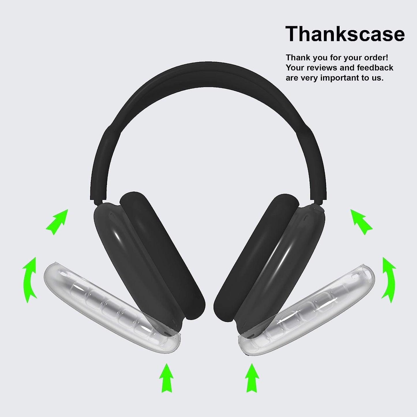 Thankscase Compatible for Airpods Max Airbag Cover, Ultra Slim Anti-Collision Airbag Case for Airpods Max - Crystal Airbag  thankscase   