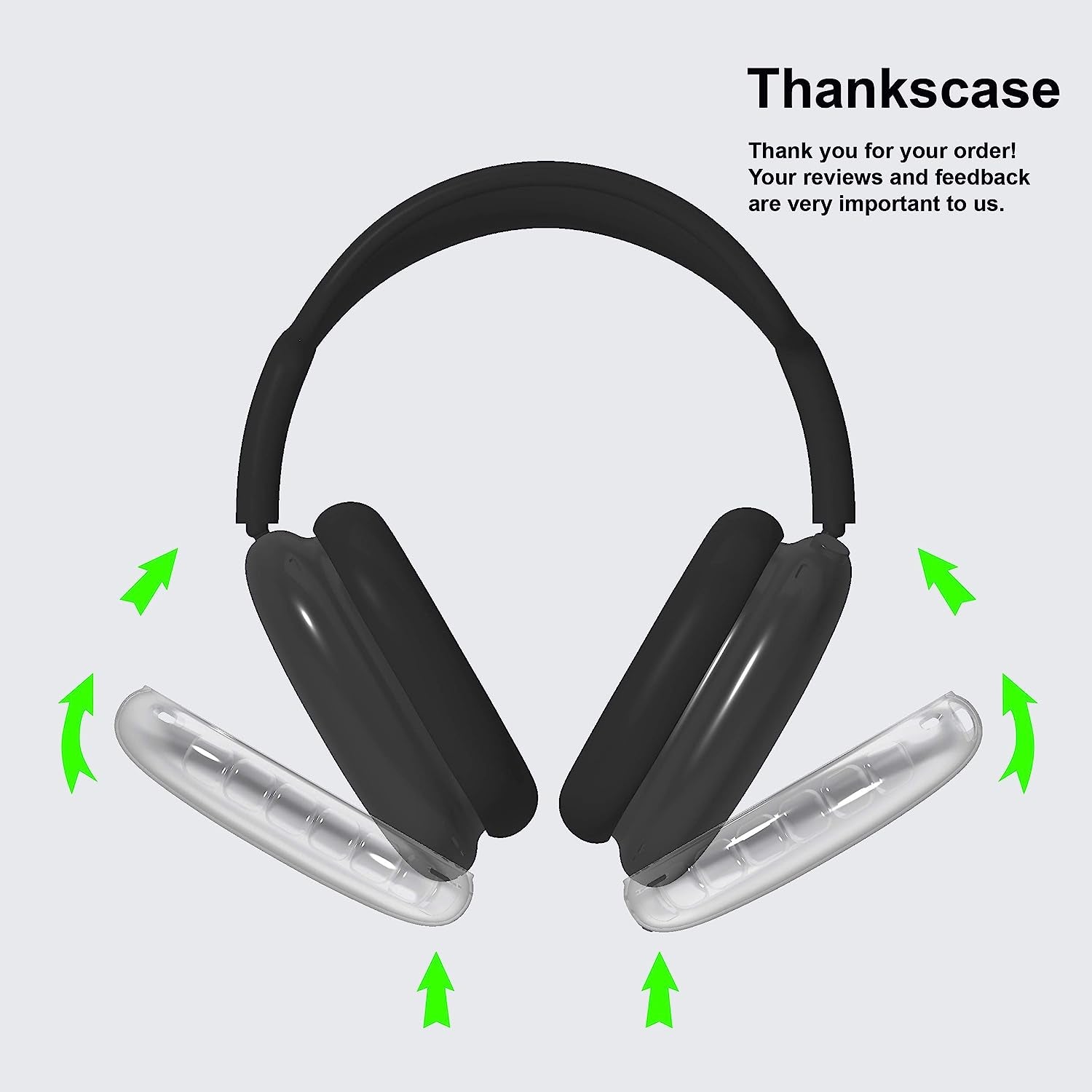 Thankscase Compatible for Airpods Max Airbag Cover, Ultra Slim Anti-Collision Airbag Case for Airpods Max - Crystal Airbag  thankscase   