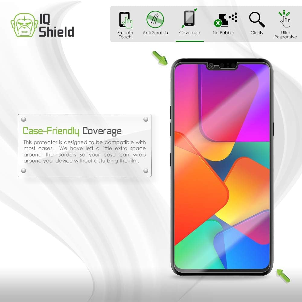 Iqshield Screen Protector Compatible with LG G8 Thinq (2-Pack)(Case Friendly) Anti-Bubble Clear TPU Film  IQShield   