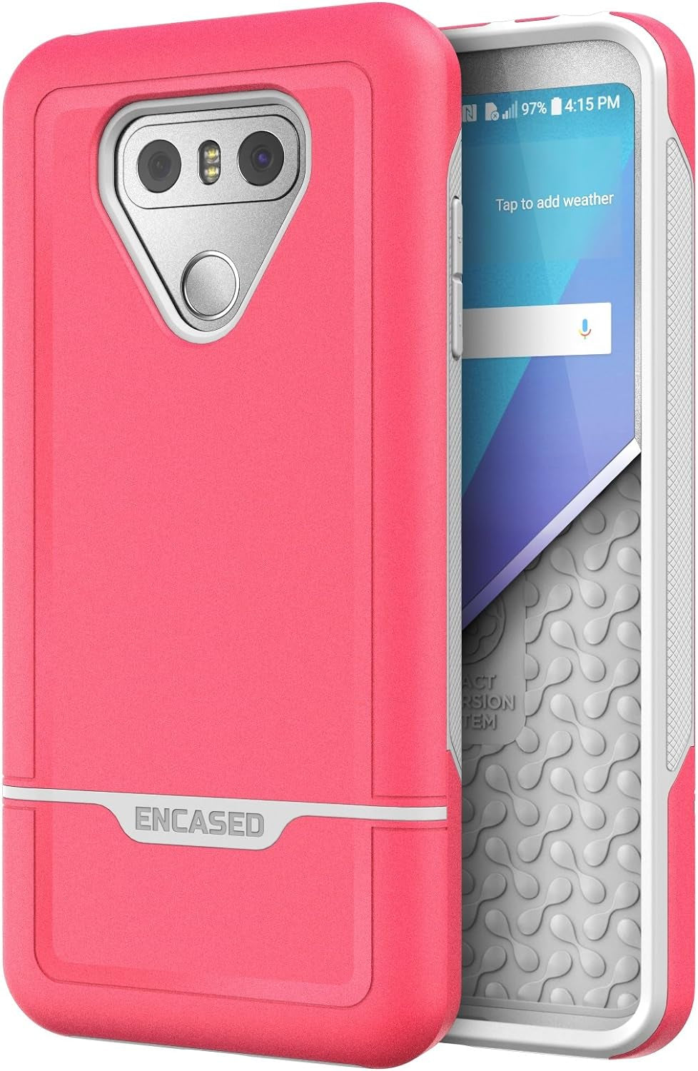 Encased Pink Phone Case Compatible with LG G6 - (Rebel Series) Protective Dual Layer Military Grade Phone Cases for LGG6  Encased For LG G6   
