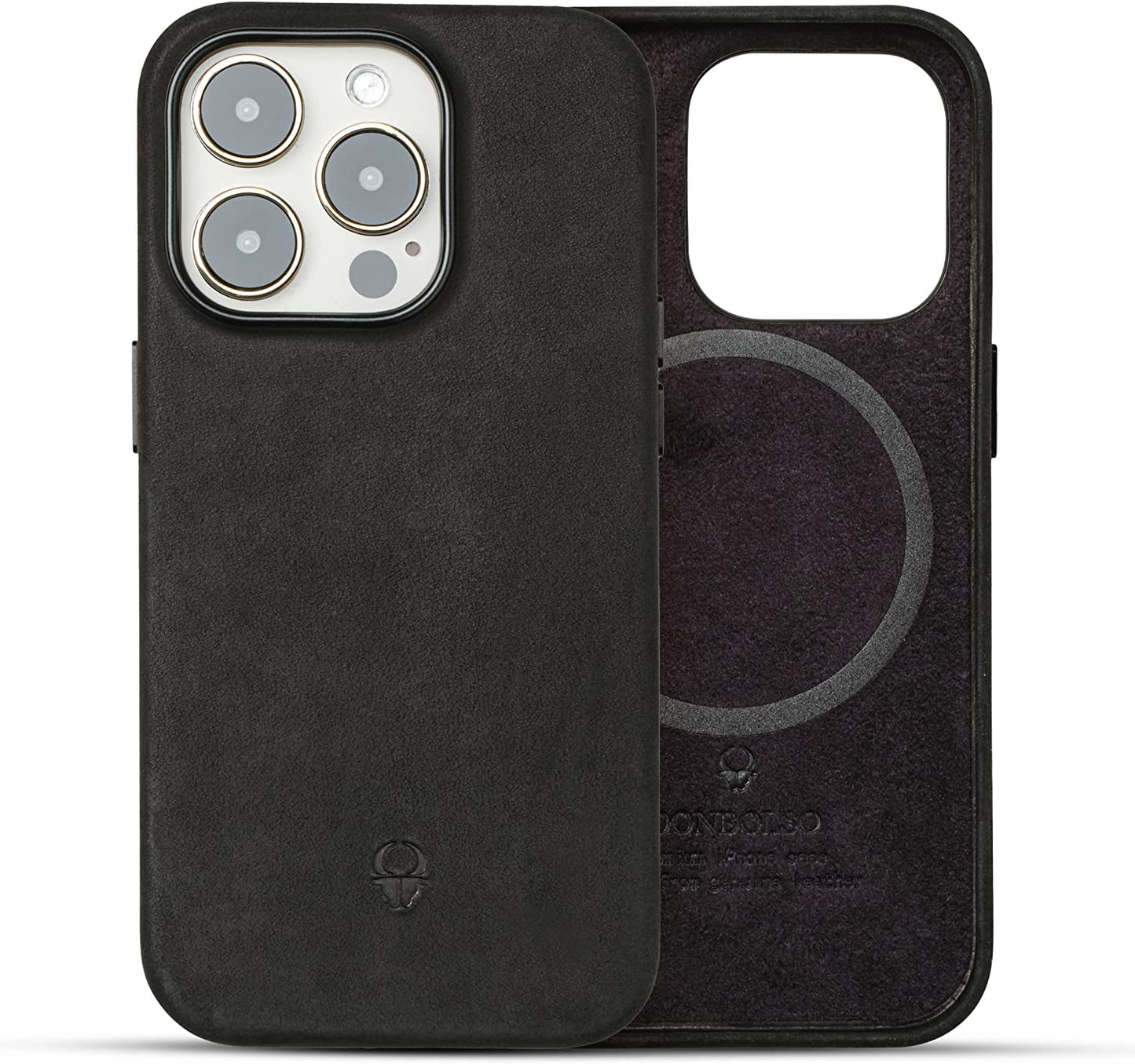 DONBOLSO Genuine Leather Wallet Case for Iphone 14 Pro Max - Holds 3 Cards, Compatible with Magsafe, Lip Screen Protection, Strong Magnetic Closure - Vintage & Elegant Design  DONBOLSO Vintage Black iPhone 14 Pro Case 