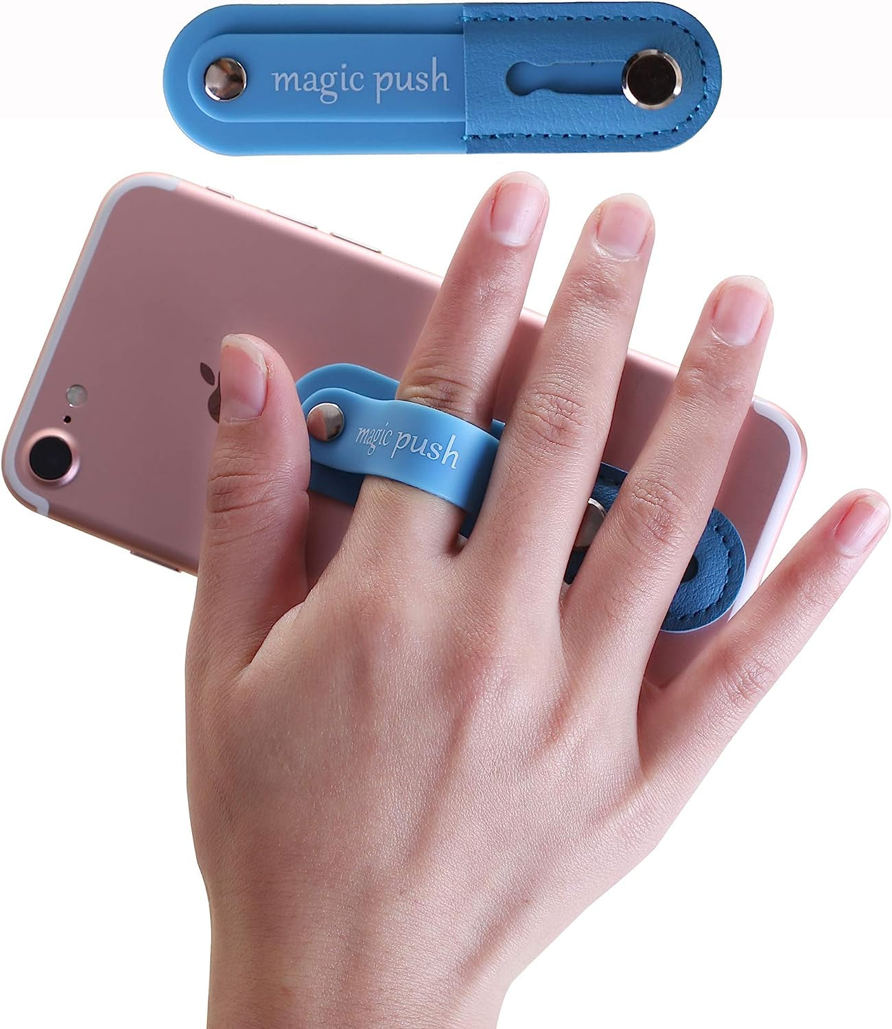 Cheap Sunday Cellphone Strap Holder for Back of Phone - Ultra Slim Universal Loopy Phone Grip Finger Strap Holder with Adhesive to Stick on (Black 2 Packs)  Cheap Sunday Rubber Blue  