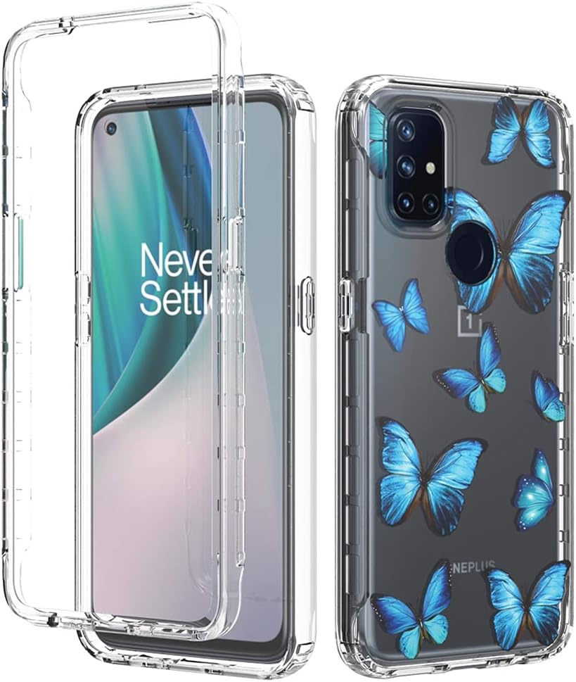 Vokuha Case for Oneplus Nord N10 5G, Oneplus N10 5G Case for Girls, Cute Floral Crystal Clear TPU Bumper Shockproof Protective Armor Cover for Oneplus Nord N10 5G (Butterfly)  Vokuha   