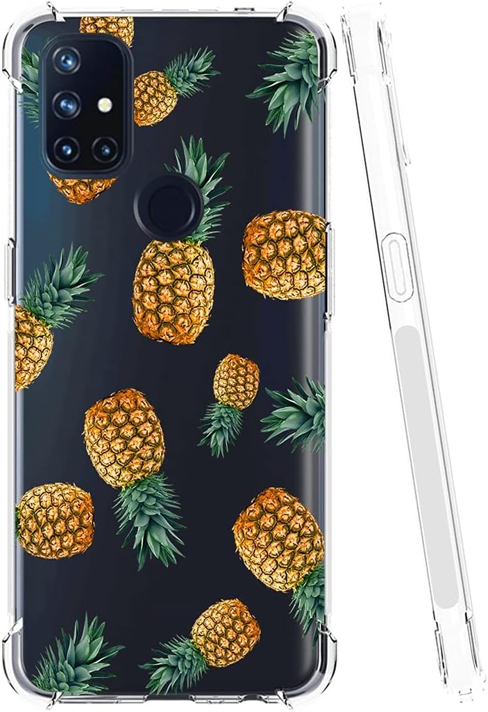 Vavies Case for Oneplus Nord N10 5G, Oneplus N10 5G Case for Girls Women, Slim Shockproof Clear Pattern Soft Flexible TPU Back Phone Protective Cover Cases for Oneplus Nord N10 5G (Pineapple)  Vavies   
