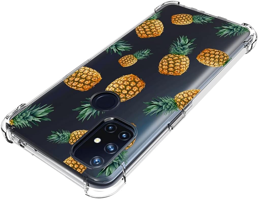 Vavies Case for Oneplus Nord N10 5G, Oneplus N10 5G Case for Girls Women, Slim Shockproof Clear Pattern Soft Flexible TPU Back Phone Protective Cover Cases for Oneplus Nord N10 5G (Pineapple)  Vavies   