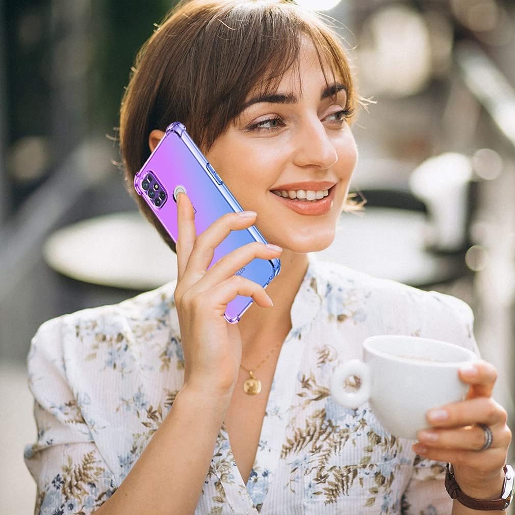 Ueokeird for Oneplus Nord N10 5G [Not Fit for Oneplus Nord N100] Clear Cute Gradient Phone Case Slim anti Scratch Flexible TPU Cover Shockproof Protective Case for Oneplus Nord N10 5G (Purple/Blue)  Ueokeird   