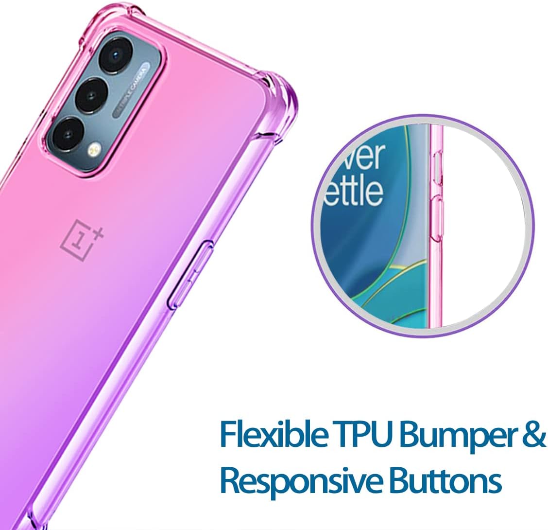 KOARWVC Case for Oneplus Nord N200 5G Case, Oneplus N200 DE2117 Case, Crystal Clear Case Gradient Slim anti Scratch TPU Shockproof Protective Phone Cases Cover for Oneplus Nord N200 5G (Pink/Purple)  KOARWVC   