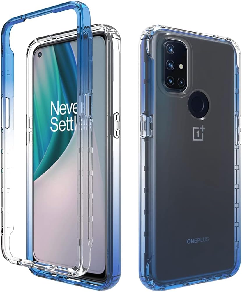 Vavies Compatible with Oneplus Nord N10 5G Case, Oneplus Nord N10 5G Phone Case for Girls Women, Full Body Shockproof Clear Soft Flexible TPU Protective Cover Cases for Oneplus Nord N10 5G (Red)  Vavies Clear Blue  