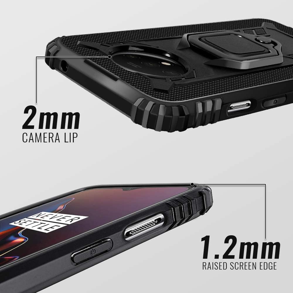 Shields up Oneplus 7T Case | 10Ft. Drop Tested | Carbon Case | Ultra Slim | Lightweight | Scratch Resistant | Shockproof Rugged Protective Cover with Kickstand for Oneplus 7T/ 1+7T -Black  Shields Up inc   