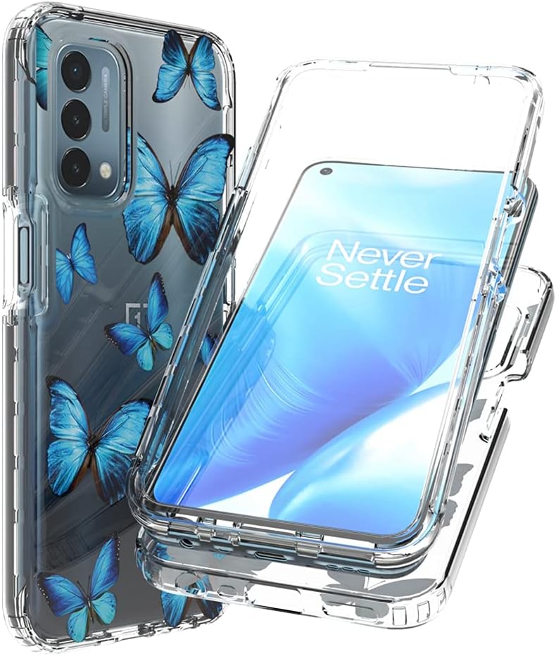 Vokuha Case for Oneplus Nord N200 5G, Oneplus N200 5G Case for Girls, Cute Floral Crystal Clear TPU Bumper Shockproof Protective Armor Cover for Oneplus Nord N200 5G (Floral Prints)  Vokuha Butterfly  
