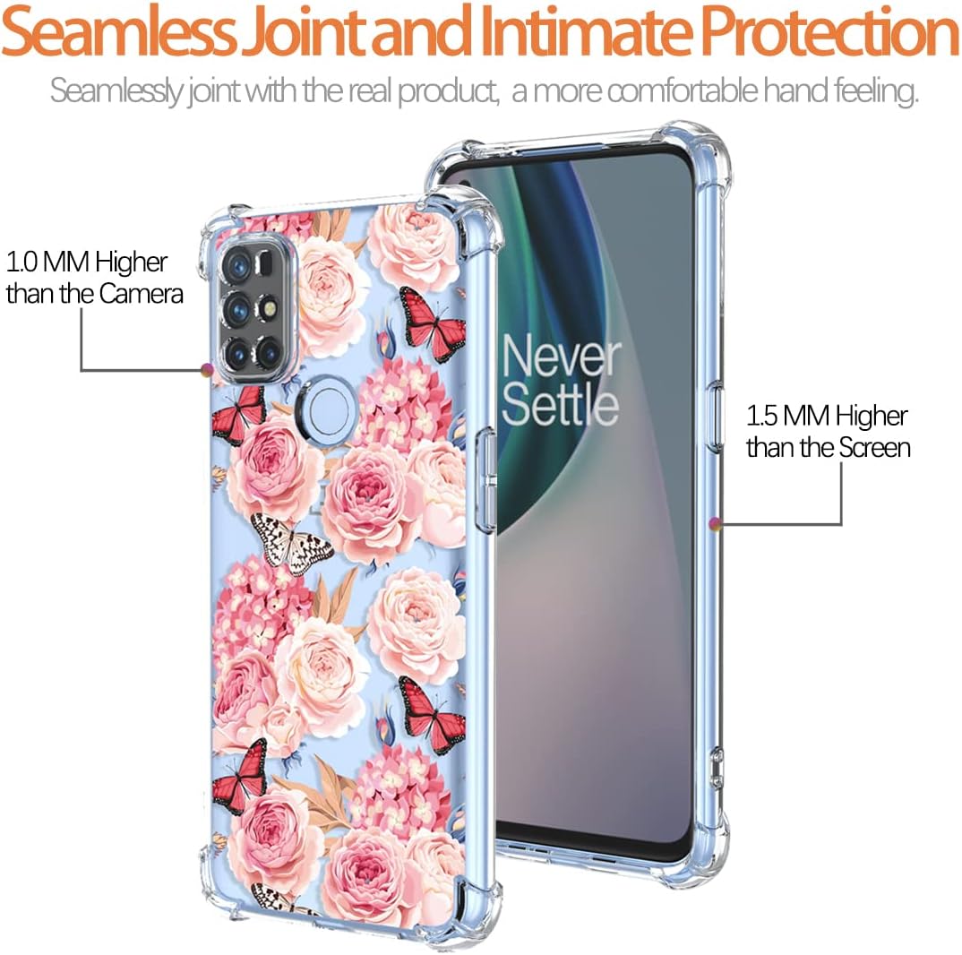 Koarwvc Case for Oneplus Nord N10 5G Case,Oneplus N10 BE2029 Case Clear with Design Soft TPU Shock Absorption Slim Floral Pattern Protective Back Cover Cases for Oneplus Nord N10 5G (Flower Butterfly)  KOARWVC   