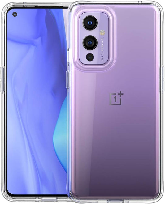 Clear Protective Case for Oneplus 9 Case Shockproof [Hard PC Back+Soft TPU Bumper] [Anti-Yellowing] [Support Wireless Charging] Protective Phone Case Cover for Oneplus 9, Transparent Clear  Eastcoo Clear Oneplus 9 