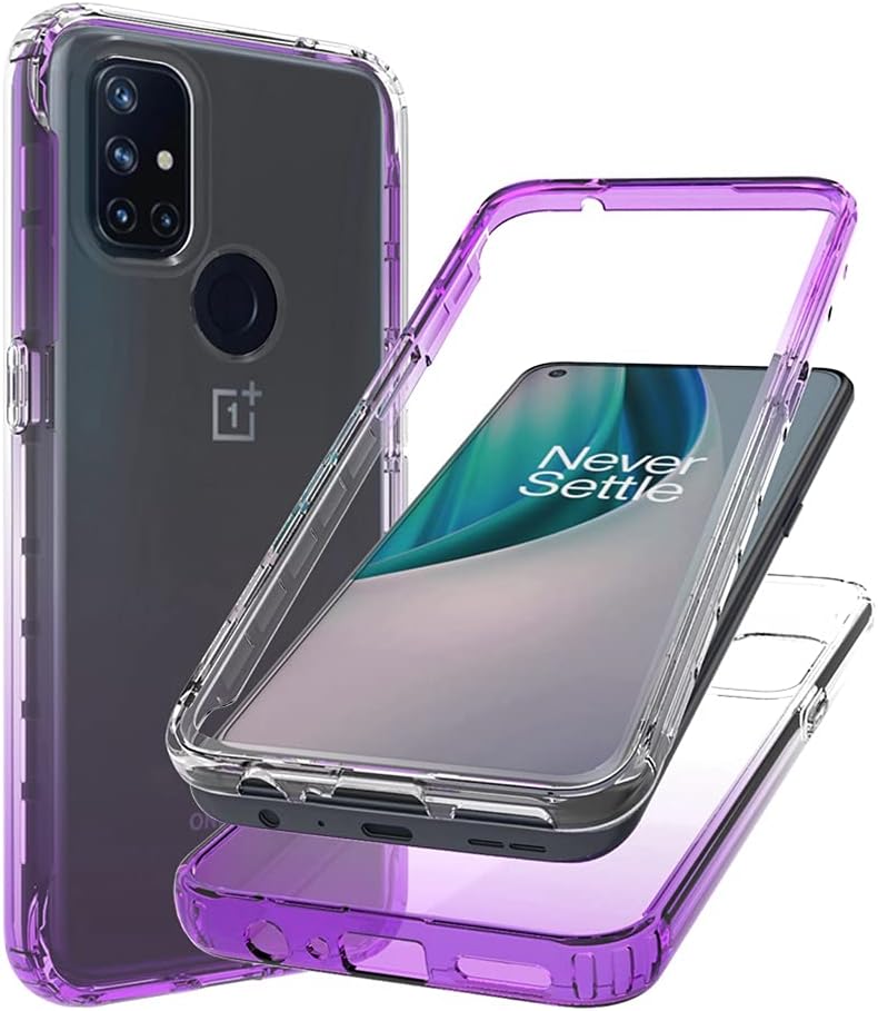 Bohefo Clear Case Compatible with Oneplus Nord N10 5G, Oneplus N10 5G Case for Girls Women, Cute Soft TPU Shockproof Protective Phone Case Cover for Oneplus Nord N10 5G (Blue Butterfly)  Bohefo Purple  