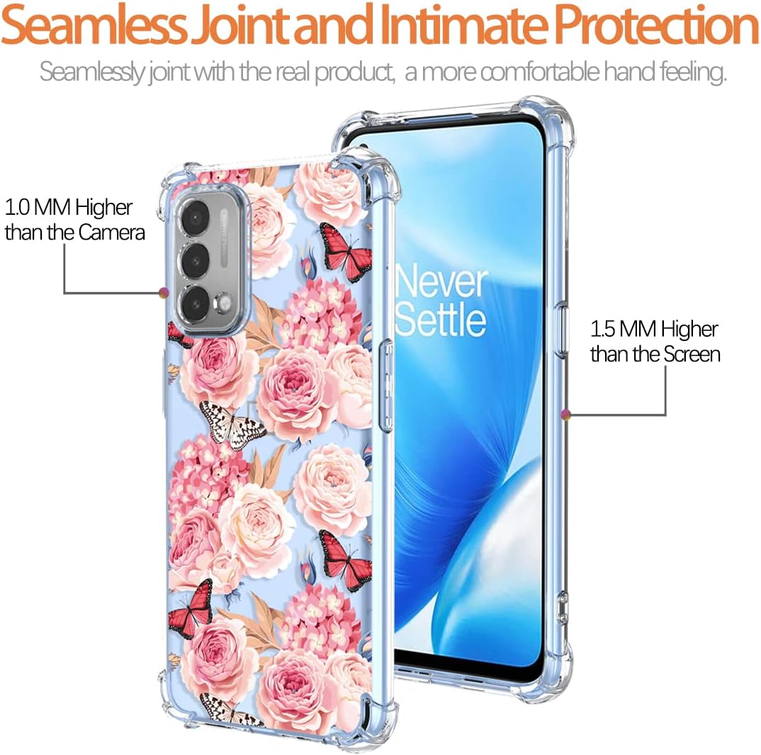 KOARWVC Case for Oneplus Nord N200 Case, Oneplus N200 DE2117 Case Clear with Design Soft TPU Shock Absorption Slim Floral Pattern Protective Back Cover Cases for Oneplus Nord N200 (Flower Butterfly)  KOARWVC   