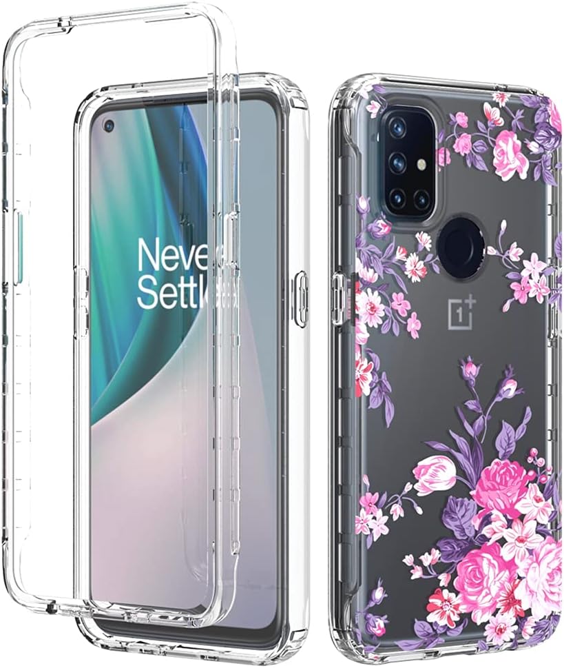 Vokuha Case for Oneplus Nord N10 5G, Oneplus N10 5G Case for Girls, Cute Floral Crystal Clear TPU Bumper Shockproof Protective Armor Cover for Oneplus Nord N10 5G (Rose Flower)  Vokuha   