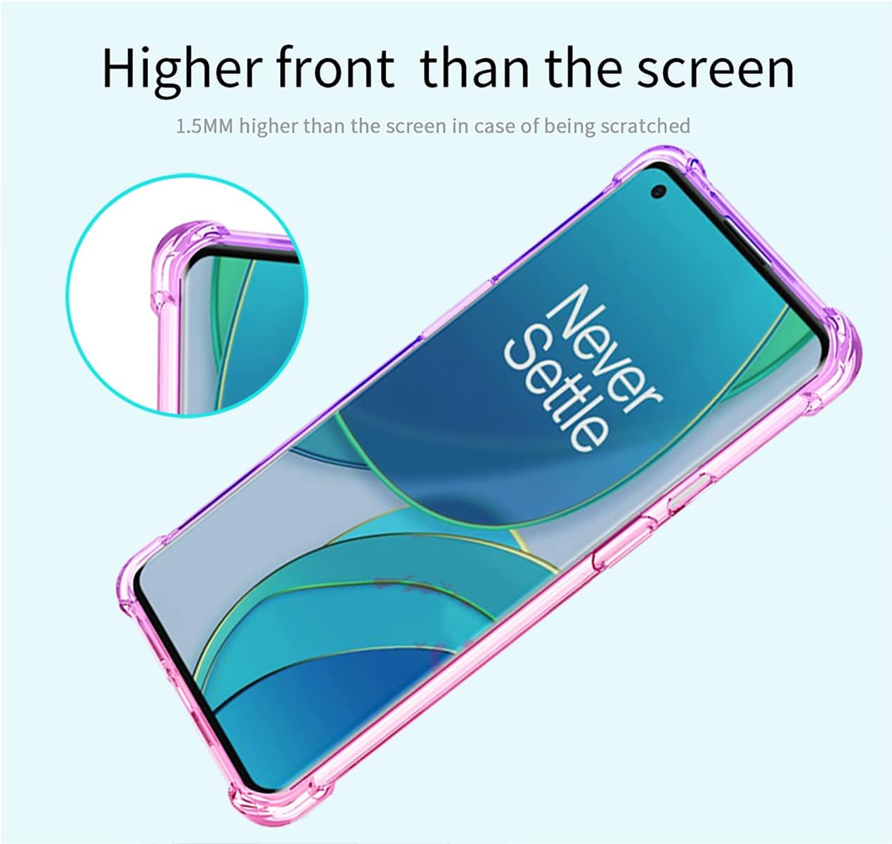 KOARWVC Case for Oneplus Nord N200 5G Case, Oneplus N200 DE2117 Case, Crystal Clear Case Gradient Slim anti Scratch TPU Shockproof Protective Phone Cases Cover for Oneplus Nord N200 5G (Pink/Purple)  KOARWVC   