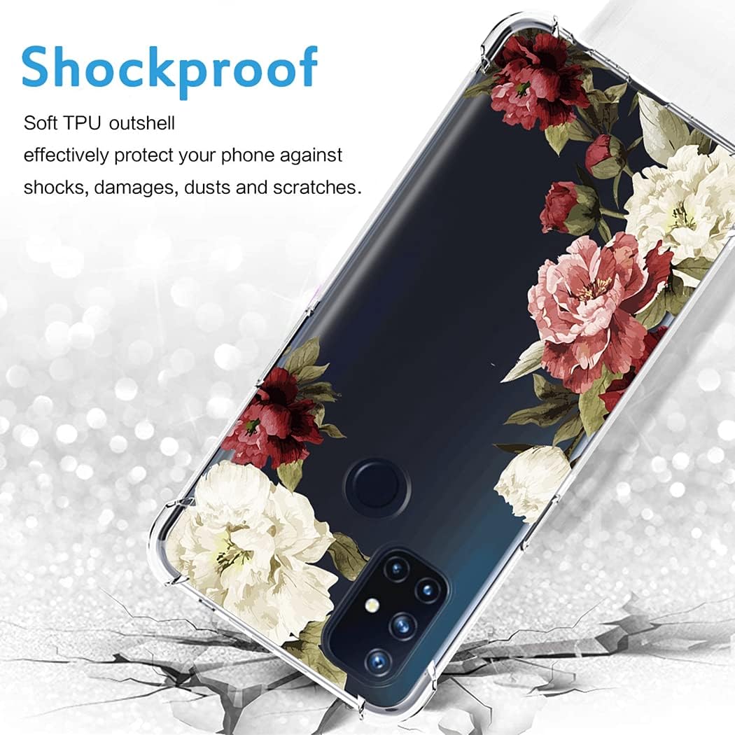 Vavies Case for Oneplus Nord N10 5G, Oneplus N10 5G Case for Girls Women, Slim Shockproof Clear Pattern Soft Flexible TPU Back Phone Protective Cover Cases for Oneplus Nord N10 5G (Blossom Flower)  Vavies   