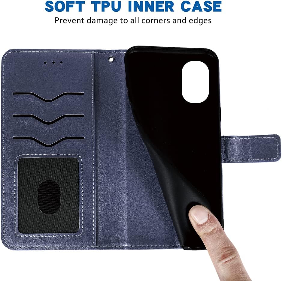 FDCWTSH Compatible with Oneplus 8T Oneplus8T plus 5G Wallet Case Wrist Strap Lanyard Flip Cover Card Holder Cell Phone Cases for One Plus8T on 1 plus 8Tplus 1Plus 8T+ One+ 1+ 1+8T Pro G5 Blue  FDCWTSH   