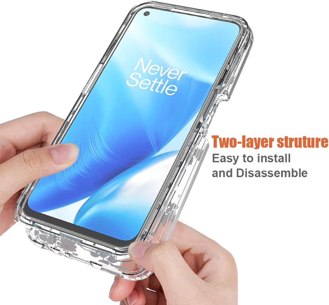 Yerebel Case for Oneplus Nord N200 5G Case, Oneplus N200 DE2117 with Tempered Glass Screen Protector, Floral Design Shockproof Bumper Full Body Protective Phone Cover for Oneplus Nord N200 5G (Rose)  Yerebel   