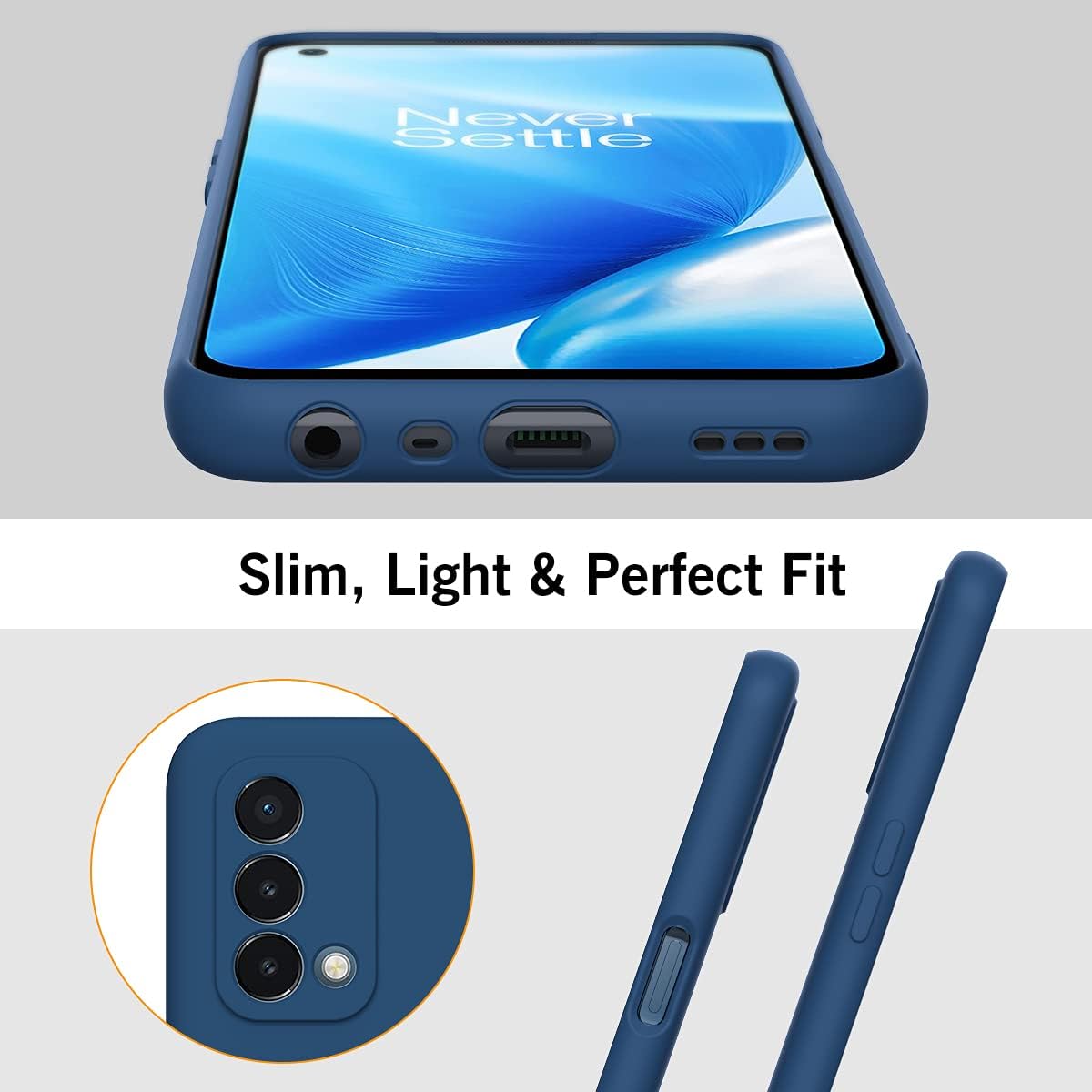 Foluu for Oneplus Nord N200 5G Case, Liquid Silicone Gel Rubber Bumper Case with Soft Microfiber Lining Cushion Slim Hard Shell Shockproof Protective Cover for Oneplus Nord N200 5G 2021 (Blue)  Foluu   