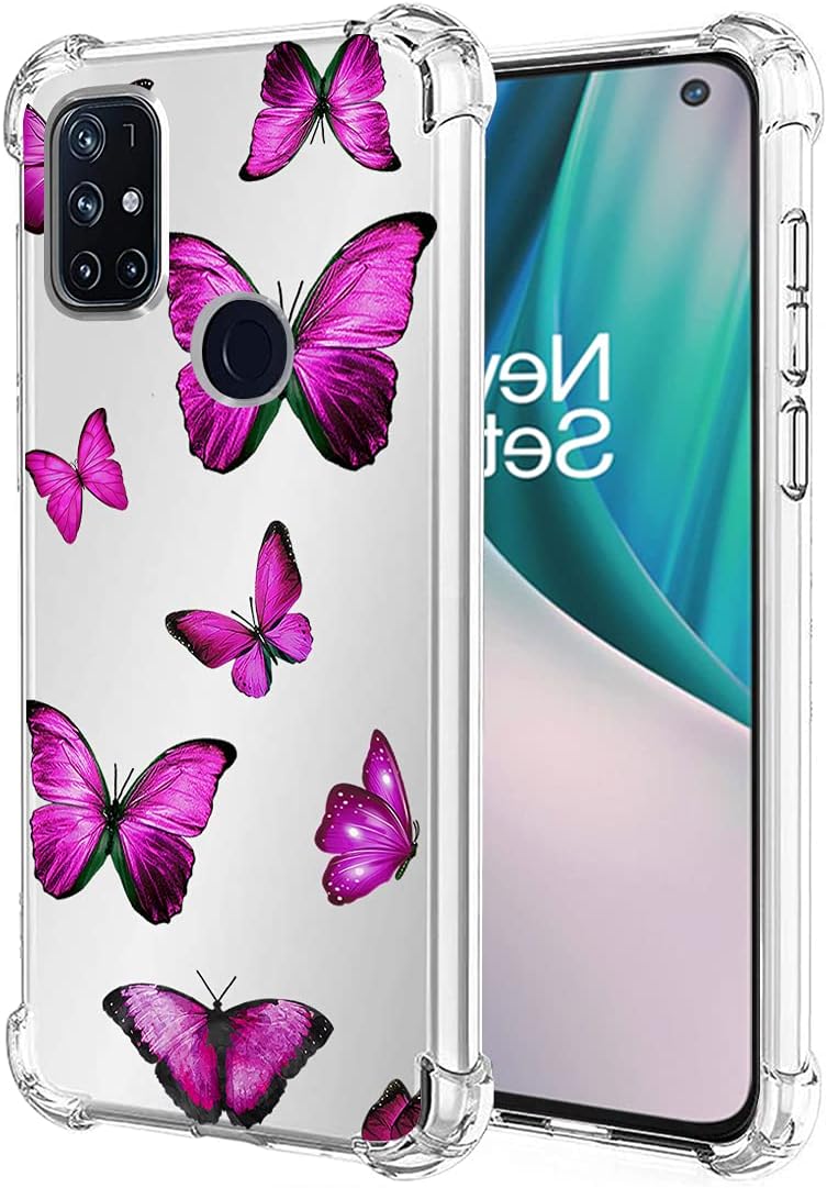 Vokuha for Oneplus Nord N10 5G Case, Oneplus N10 5G Case for Girls Women, Clear Slim Shockproof Pattern Soft Flexible TPU Rubber Back Phone Protective Cover Cases for Oneplus Nord N10 5G (Sunflower)  Vokuha Tpu Butterfly  