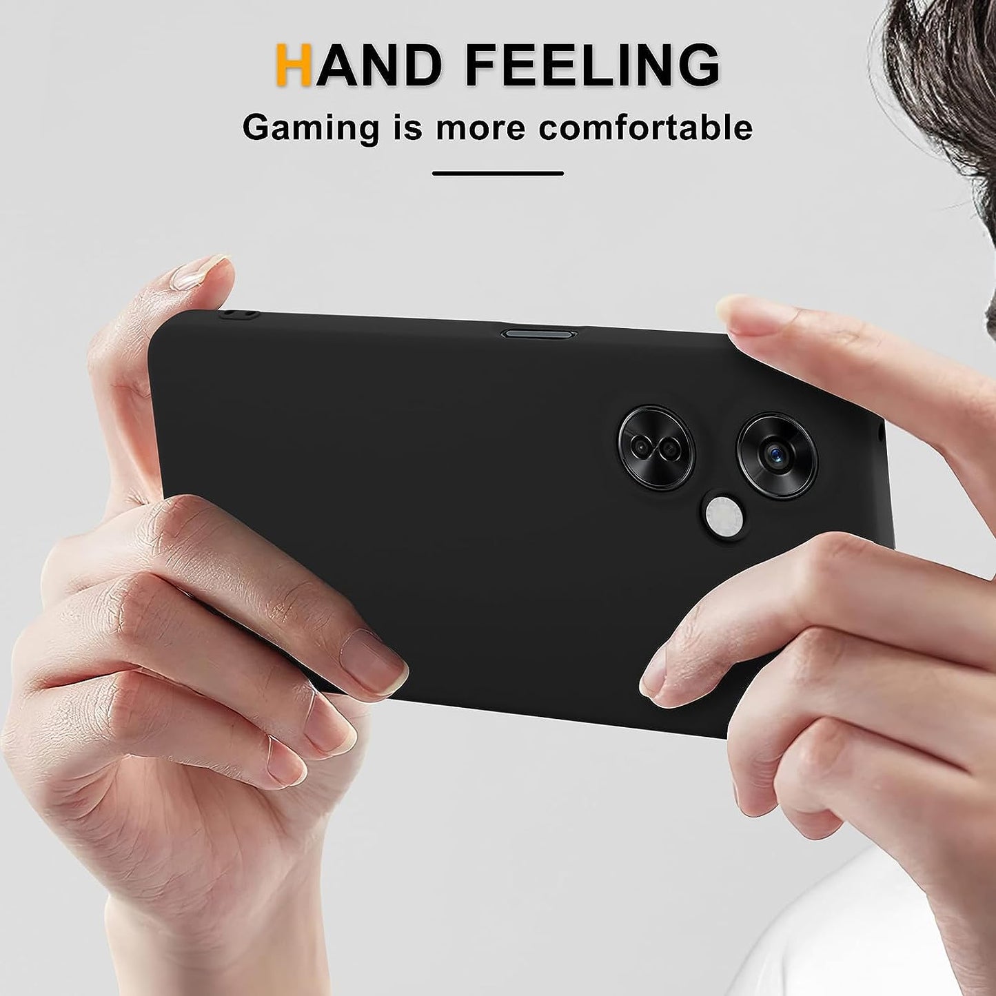 YENAPOON for Oneplus Nord N30 5G Case and 2 Pack Tempered Glass Screen Protector, Slim Liquid Silicone Shockproof Protective Case - Black  YENAPOON   