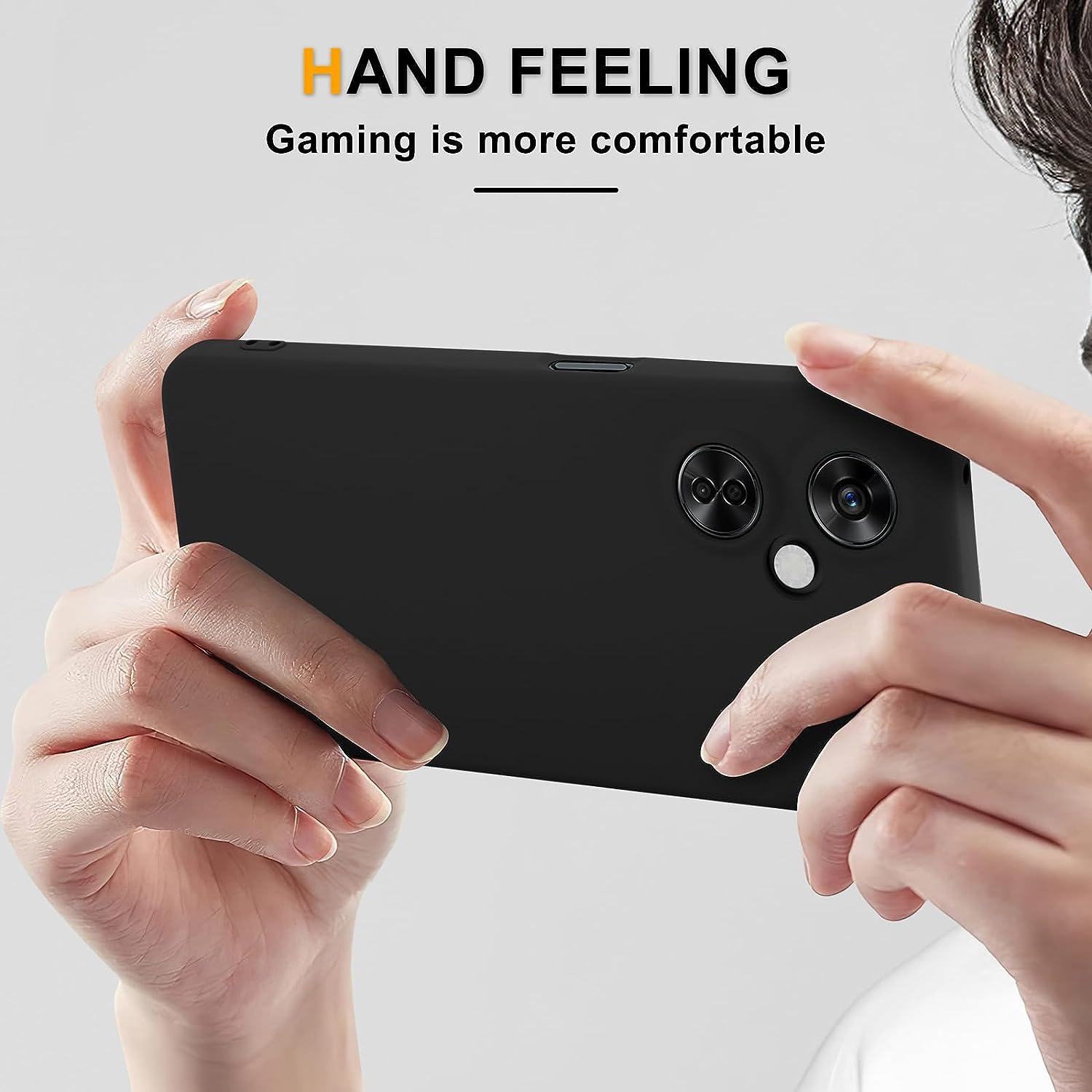 YENAPOON for Oneplus Nord N30 5G Case and 2 Pack Tempered Glass Screen Protector, Slim Liquid Silicone Shockproof Protective Case - Black  YENAPOON   