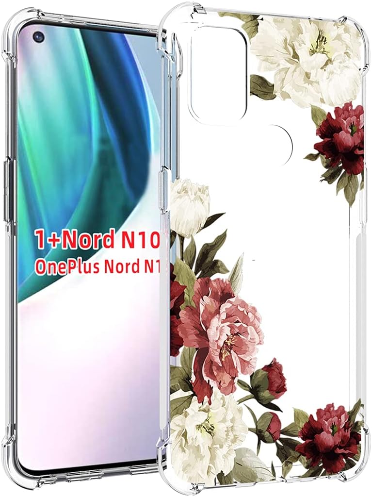 Vavies Case for Oneplus Nord N10 5G, Oneplus N10 5G Case for Girls Women, Slim Shockproof Clear Pattern Soft Flexible TPU Back Phone Protective Cover Cases for Oneplus Nord N10 5G (Blossom Flower)  Vavies   