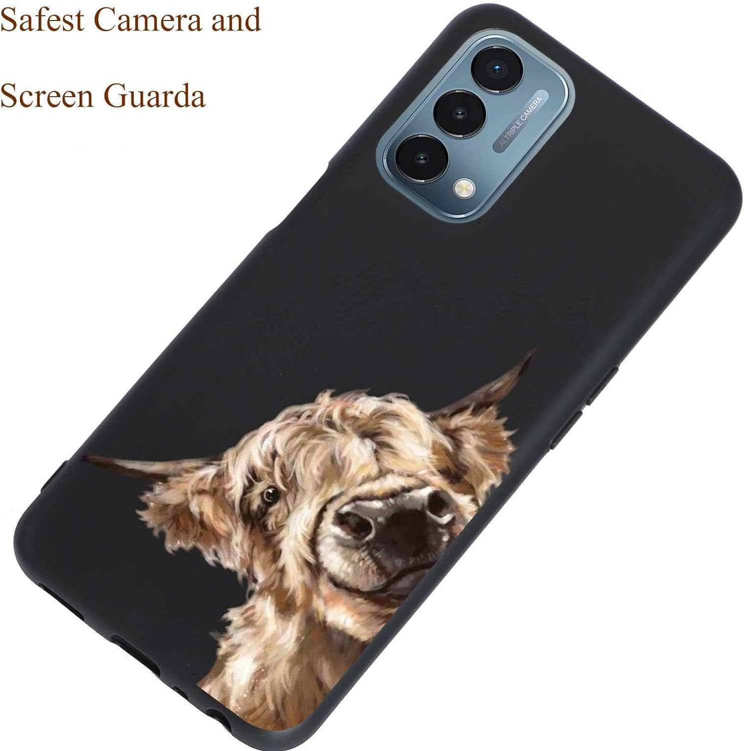 KSHSAA Designed for Oneplus Nord N200 5G Highland Cow Case, Western Highland Cow Country Farmgirl Animal for Oneplus Case Women Girls, Soft Silicone Shockproof Case for Oneplus  KSHSAA   