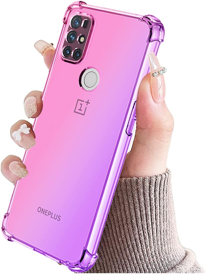 KOARWVC Case for Oneplus Nord N10 5G Case,Oneplus N10 5G BE2029 Case, Crystal Clear Case Gradient Slim anti Scratch TPU Shockproof Protective Phone Cases Cover for Oneplus Nord N10 5G (Pink/Purple)  KOARWVC   