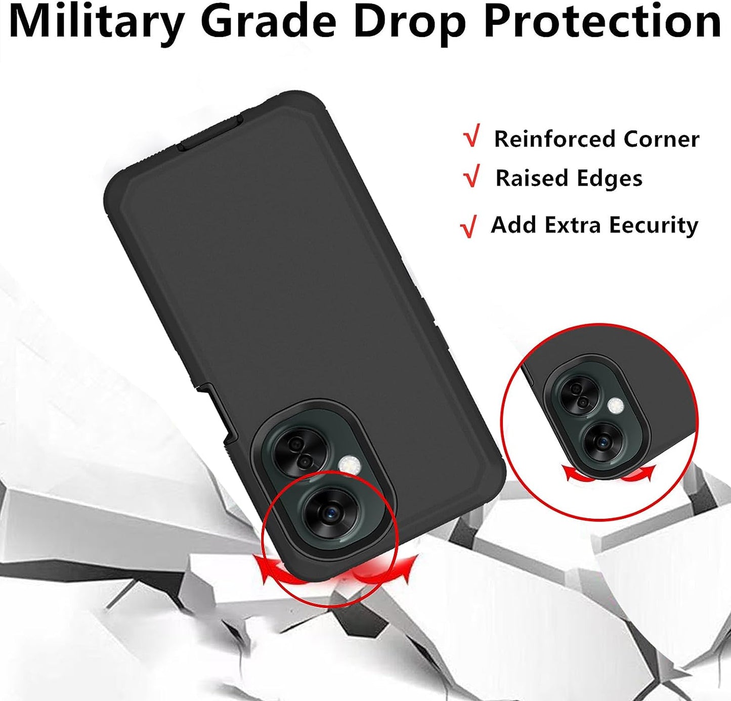 AZSXLG for Oneplus Nord N30 5G Case, Defender Case Heavy Duty Shockproof Dustproof 3 in 1 Rugged Protective Phone Cover for Oneplus Nord N30 (Black)  AZSXLG   