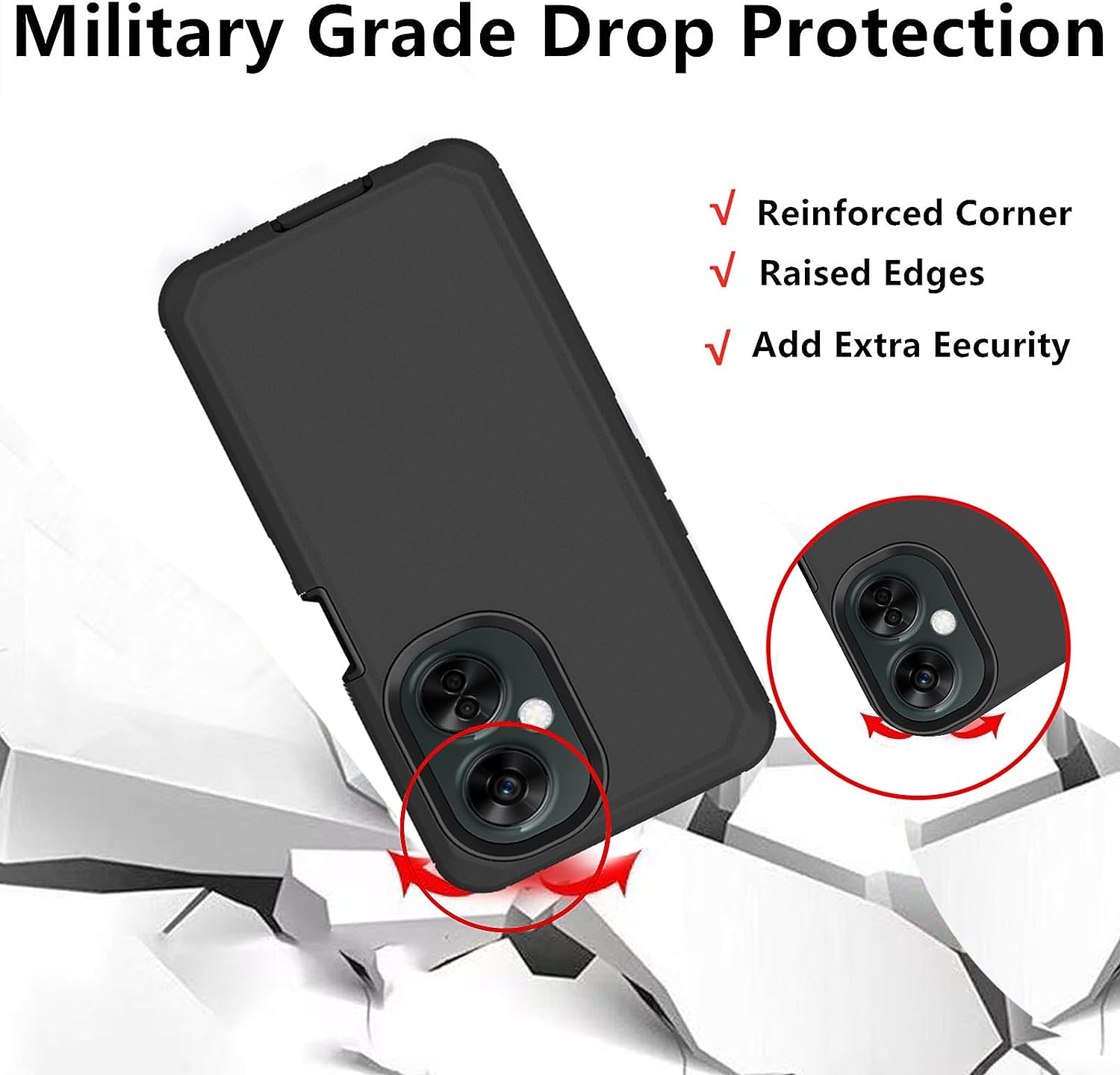 AZSXLG for Oneplus Nord N30 5G Case, Defender Case Heavy Duty Shockproof Dustproof 3 in 1 Rugged Protective Phone Cover for Oneplus Nord N30 (Black)  AZSXLG   