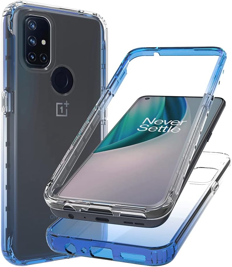 Bohefo Clear Case Compatible with Oneplus Nord N10 5G, Oneplus N10 Case for Girls Women, Cute Crystal TPU Bumper Shockproof Protective Phone Case Cover for Oneplus Nord N10 5G (Black)  Bohefo Blue  