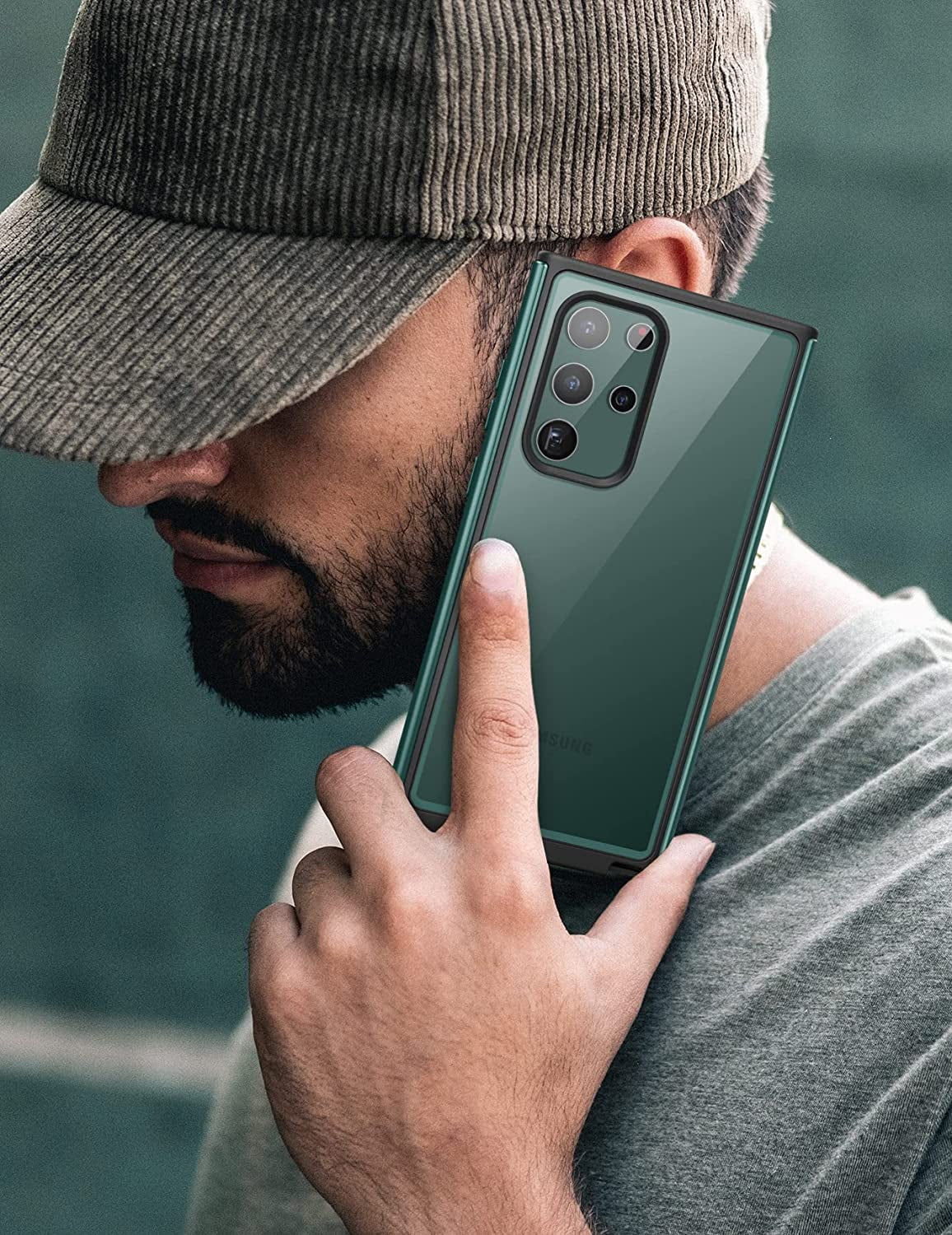 SUPCASE UB Edge Pro Series Case for Samsung Galaxy S22 Ultra 5G (2022 Release), Slim Frame Clear Protective Case with Built-In Screen Protector (Peacock)  SUPCASE   