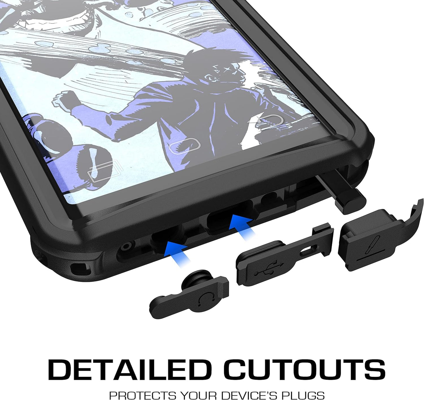 Ghostek Nautical Waterproof Galaxy Note 8 Case with Screen Protector - Slim Heavy Duty Protection (Black)  Ghostek   