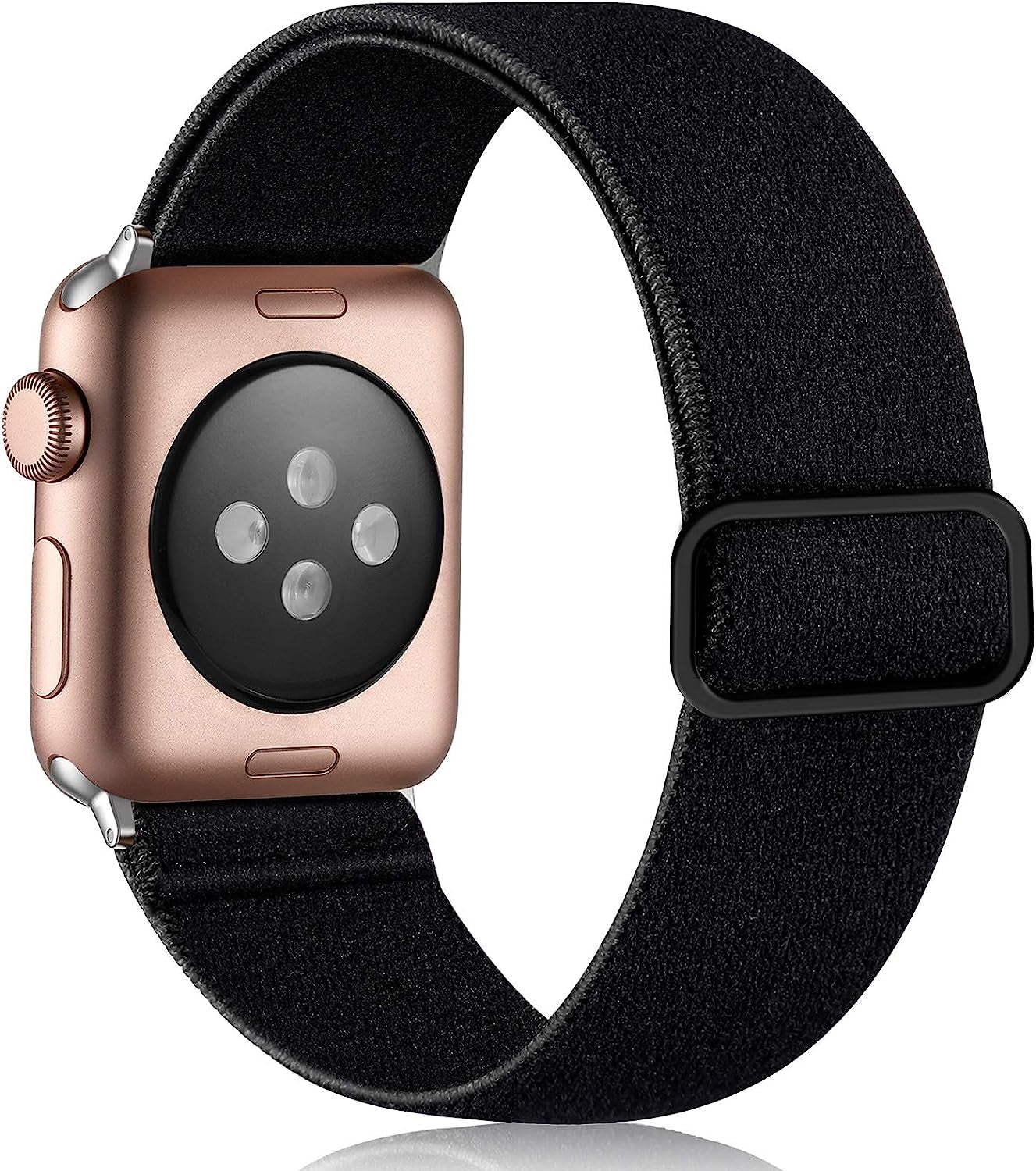 Vcegari Compatible with Apple Watch 38Mm 40Mm 42Mm 44Mm, Adjust Sport Elastic Band Nylon Replacement Wristband for Iwatch Series SE/6/5/4/3/2/1 Women Men Girls  Vcegari Black 38mm/40mm/41mm 